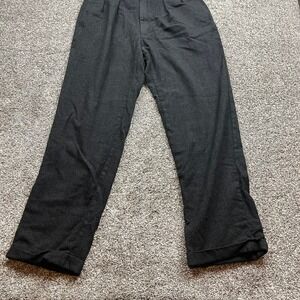 HAROLD POWELL Dress Pants Mens 33X29 Wool‎ Blend Pleated Trousers Charcoal Gray